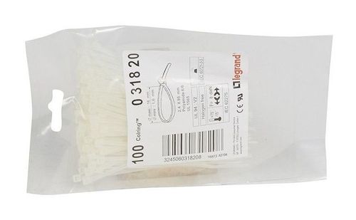 Монтажный хомут Colring - ширина 2.4 мм - длина 95 мм - пакет 100 шт - бесцветный